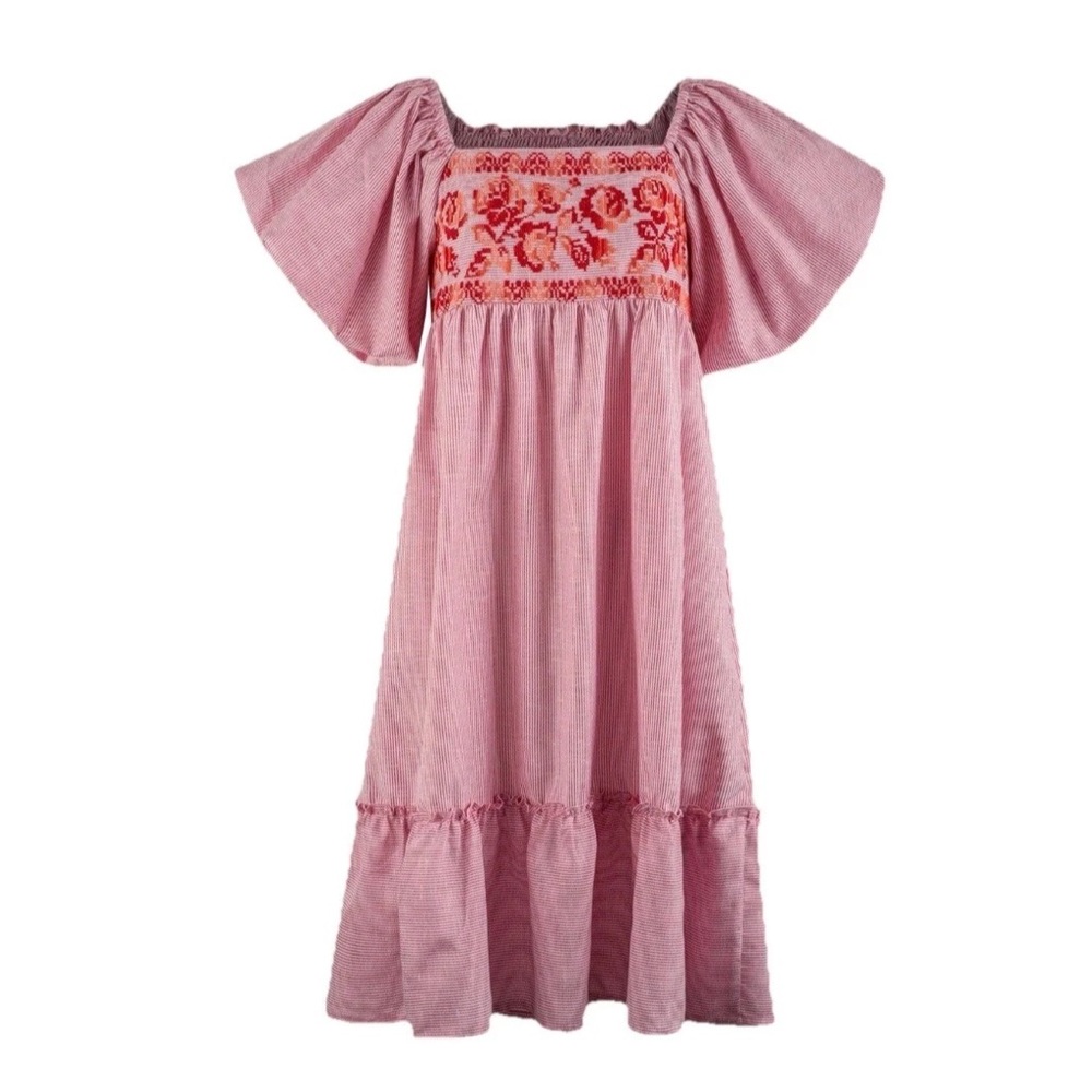 Margarita Mercantile Mercedes Midi Dress Print Stripe